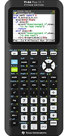 Texas Instruments TI-84 Plus CE-T Python Edition Graphical Calculator (Colour Display) Black