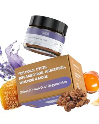 MyMagicHealer Universal Flare Care | Drawing Salve for HS, Boils, Cysts, Hemorrhoids, Pilonidal Cyst, Abscess | Anti-Chafing, Wound Care, Relief for Itching Skin w/Propolis & Egg Yolk Extract 1 oz