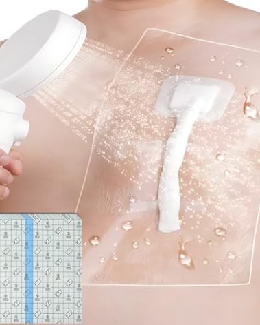 Waterproof Dialysis Catheter Shower Protector Shower Cover for Chest Port Site Shield Bandages Feeding Tube G Tube Accesorries(9"x 9", Pack of 25)