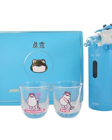 Jinro Soju Dispenser with 2 pcs of Soju Glasses, Automatic Drink Dispenser for Soju Only, Classic Soju Brand Merch, Korean Soju, Funny Gifts, Silicone Tube 2 Sizes, C-TYPE Charging [OFFICIAL LICENSE]