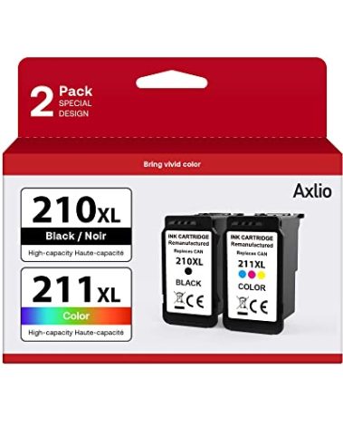 PG-210XL/CL-211XL Ink Cartridges Compatible Replacement for Canon 210 211, 210XL 211XL Ink Combo Pack Use to Canon MP495 MP280 MP490 MP480 MP270 MP240 MX420 MX410 MX350 (2 Pack)