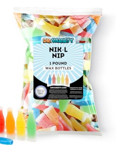 Nik L Nips Wax Bottle Candy Drinks, 1LB Bulk - Nostalgic 90s Soda Bottle Nips Wax Candy - By Dr. Variety