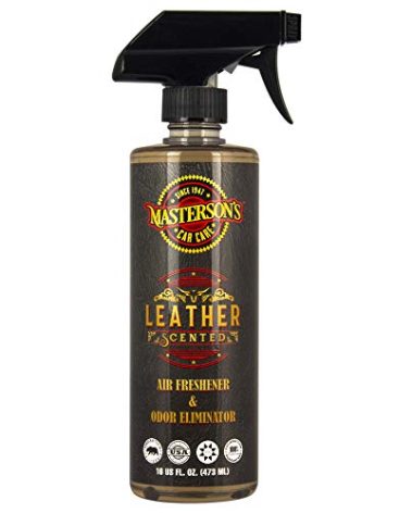 Masterson's Car Care MCC_126_16 Leather Scented Air Freshener & Odor Eliminator - Luxury Sprayable Scent For Cars, Trucks, Hotels, Home, and Office - Removes Smoke and Pet Odors (16 oz) Brown