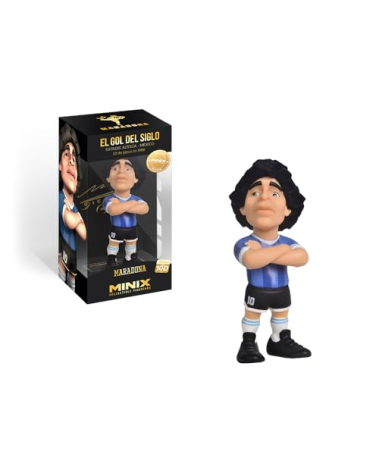 MINIX COLLECTIBLE FIGURINES - Diego Maradona - Limited Edition Figurine Goal of The Century, Argentina Away Jersey, 12cm