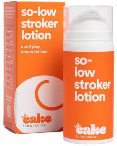 Hello Cake So-Low Stroker Lotion - Below the Belt Solo Cream for Men, Natural Moisturizing Ingredients Coconut Oil, Avocado Oil, Aloe Vera, 3.3 fl oz