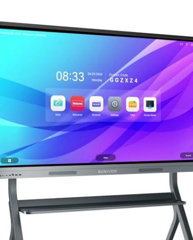 EUNIVON Smart Board, 55'' 4K UHD Smart Whiteboard, 8+128GB Touch Screen Electronic Whiteboard, Interactive Whiteboard for Classroom and Business (Wall Mount Included)