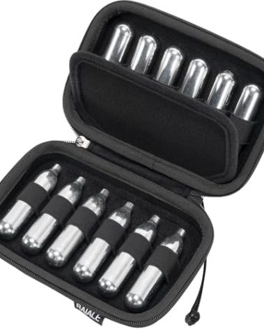 RAIACE CO2 Cartridges Storage Case Compatible with Crosman 丨Umarexss丨Leland 12-Gram 8-Gram Powerlet Cartridges, Protective Storage Travel Bag - Black