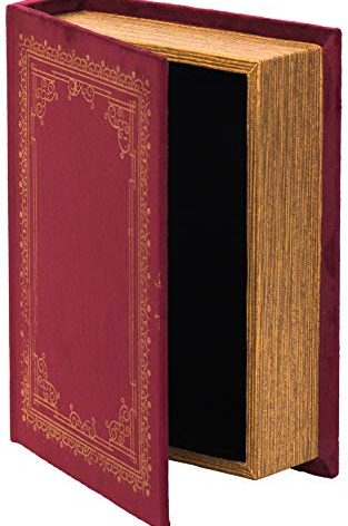 Decorative Vintage Book Shaped Trinket Storage Box - Red