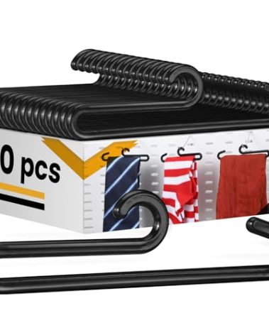 DoubleFill 100pcs Plastic Sock Hanger with Curved Bar 3.9" Display Hooks Hangers Retail Sock Hanger Black for Boutiques Shops and Vendor Shows