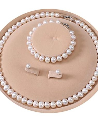 YONGMAN Freshwater Cultured Pearl Necklace Set Includes Stunning Bracelet and Stud Earrings Jewelry Set for Women