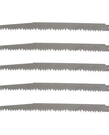 9" Stainless Steel Reciprocating Saw Blades for Food Cutting - 5TPI Big Teeth Stainless Steel Reciprocating Saw Blades Multi Cutting for Frozen Meat, Beef, Turkey, Bone, Wood, Pruning (5 Pack)