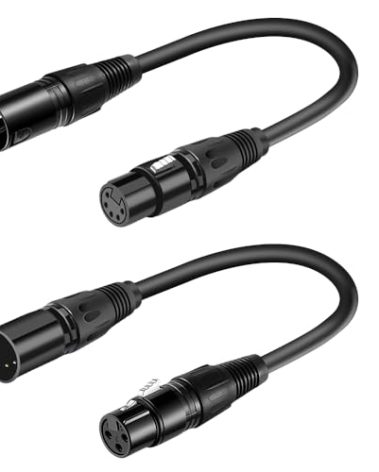SiYear XLR Male 3 Pin to XLR Female 5 Pin & Female 3 Pin to Male 5 Pin Audio Cable, for Microphone DMX Stage Light Turnaround Etc（1Set / 2Pack