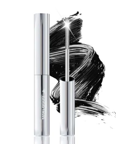 Black Washable Metal Mascara Wand, Waterproof Iron Wand Mascara Tubing, Natural Length Slim Volume Buildable Formula, Separated Lashes, Long Lasting Smudge-Proof No Flaking Tint