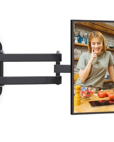 Alrhipvm Wall Mount for Echo Show 21, Echo Show 15 Wall Mounting Bracket Swivel Rotation Extension Tilt, Max VESA 100x100mm Hold up to 33lbs, Black