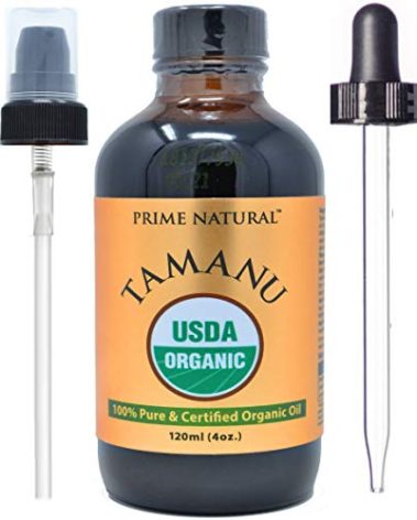 Prime Natural Organic Tamanu Oil - USDA Certified, 100% Pure, Cold Pressed, Unrefined, Virgin (4oz / 120ml) for Face, Hair & Skin Care - Natural Moisturizer