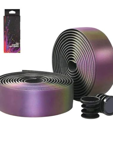 Bumlon Road Bike Handlebar Tape, Bicycle Bar Tape, PU Leather + EVA, Reflective Cycling Handle Grip Wrap - 2 Rolls