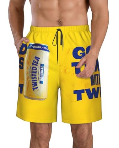ZHYSQY Funny Mens Swim Trunks Casual Beach Shorts Quick Dry Summer Boardshorts with Pockets Surf Short Board Medium
