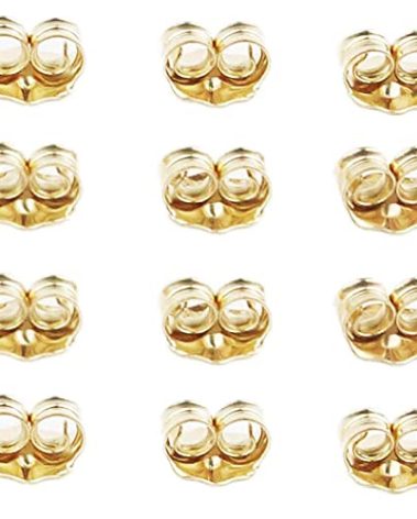 Orgrimmar 14K Gold Earring Backs Yellow Ear Locking for Stud Ear Rings (6 Pairs)