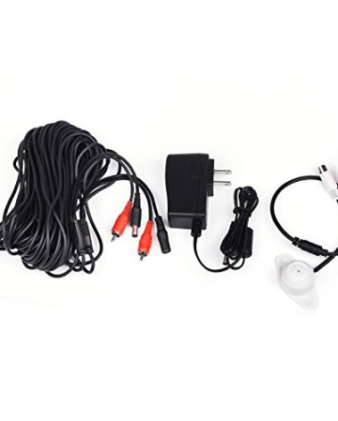 Tonton High Sensitive Weatherproof Preamp Microphone Audio Pickup Device Sound Voice Pickup Kit with 60 Feet Cable and Power Supply for CCTV Surveillance Camera System
