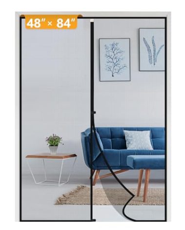 Yotache Reinforced Magnetic Screen Door Fit 48"x84" Doors, Screen Size 50" x 85" with Strong Magnet for Sliding Glass and French Doors