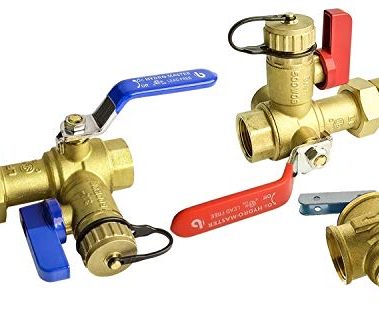 HYDRO MASTER Tankless Water Heater Service Valve Kit with Pressure Relief Valve 3/4-Inch IPS Isolator Clean Brass