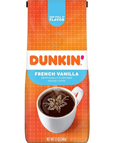 Dunkin' French Vanilla Flavored Ground Coffee, 12 Ounce (Pack of 1)