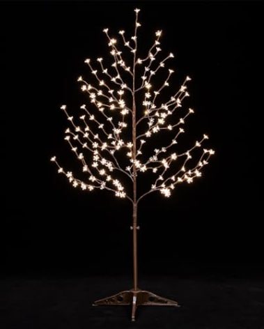 TYBEEU 5ft Lighted Cherry Blossom Tree with 184 Warm White LED Lights for Holiday Decor - Dimmable, UL Certified, Waterproof - Ideal for Indoor and Outdoor Decoration