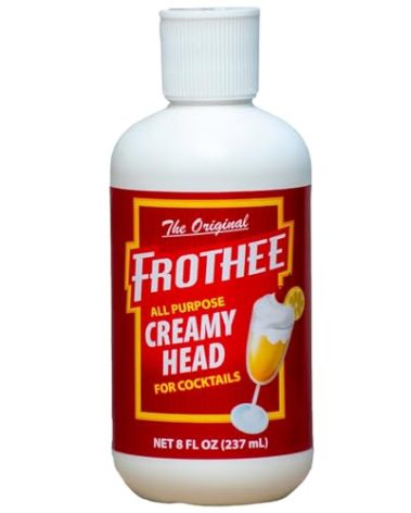 FROTHEE All Purpose Cocktail Foamer 8oz - Egg Substitute, Vegan, Gluten & Alcohol Free Foam - For Cocktails, Mocktails, & Shaken Drinks, 1 Pack