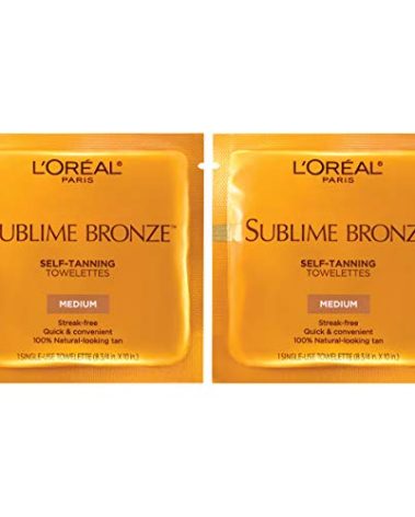 L'Oreal Paris Sublime Bronze Self Tanning Towelettes, Streak-Free, Natural Looking Tan, 6 ct (Pack of 2)