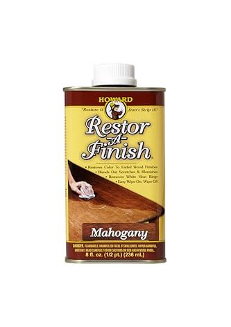 Howard Products Restor-A-Finish, Wood Stain to Restore a Finish for Wood Surfaces, Mahogany, 8 Fl Oz, Pack of 1