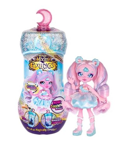 Magic Mixies Pixlings Shimmerverse Series, Create & Mix A Magic Shimmering Potion to Magically Reveal Bearlinda The Polar Bear, This Beautiful 6.5" Fashion Doll Appears Inside The Potion Bottle