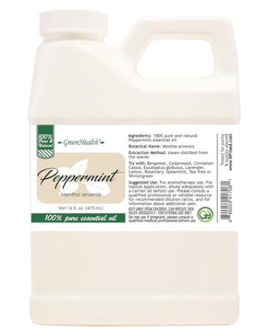 16 fl oz - Peppermint Essential Oil 100% Pure, Uncut, 16 fl oz - GreenHealth