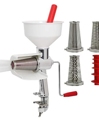 Johnny Apple Sauce Maker, Tomato Sauce Maker, Salsa Maker, Pumpkin Puree Maker, Berry Sauce Maker, Remove Skins & Seeds From Produce, Model 250 Clamp Based Food Strainer (Strainer + Accessories)