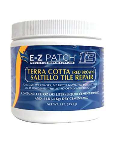 E-Z Patch 13 Saltillo Tile Repair Kit - DIY TerraCotta Tile Filler - (Red-Brown, 1 Pound)
