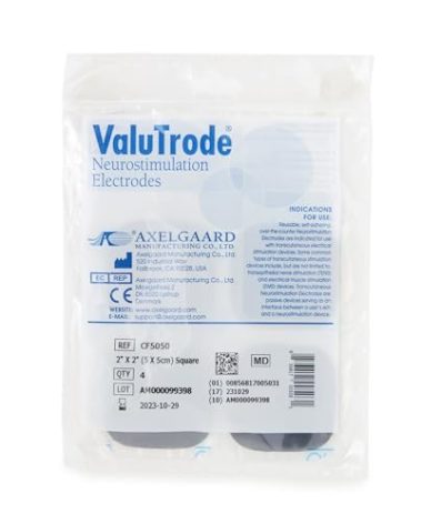 Axelgaard Valutrode # CF5050 2" x 2" Square Fabric Top Electrodes 4 per Pack - 10 Packs