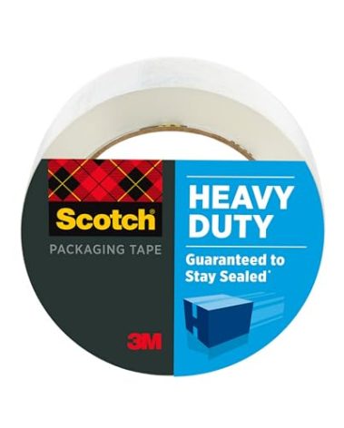 Scotch Heavy Duty Shipping Packing Tape, Clear, Shipping and Packaging Supplies, 1.88 in. x 54.6 yd., 1 Tape Roll
