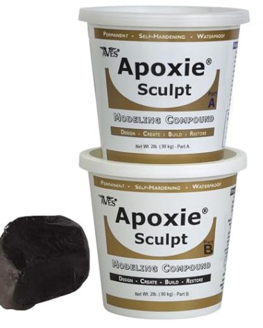 Aves Apoxie Sculpt - 2 Part Modeling Compound (A & B) - 4 lbs, Apoxie Sculpt for Sculpting, Modeling, Filling, Repairing, Easy to Use Self Hardening Modeling Compound – Black