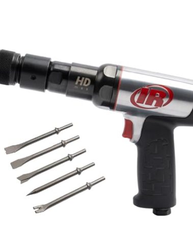 Ingersoll Rand 135MAXK Vibration Reduced Quick-Change Air Hammer 5-Piece Chisel Set, 2,600 BPM, 3" Stroke, Round Shank