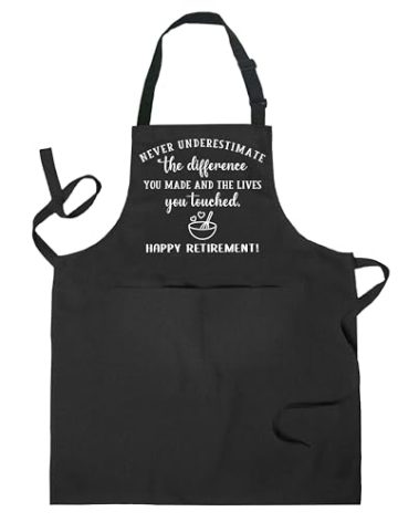 COWEB Retirement Gifts for Women Men Aprons with Pockets,Happy Retirement Apron,Best Retirement Gifts