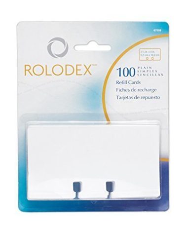 Rolodex Rotary File Card Refills, Unruled, 2-1/4 x 4 Inches, White (67558) (2-Pack of 100)