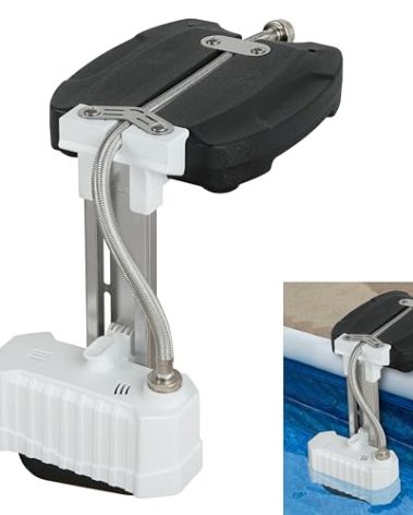 Upgrade Patented Design Auto Pool Water Leveler Fill, A New Pool Leveler Auto Filler, Automatically Keep Pool Water Always At Desired Level, Includes A Stainless Steel Braided Hose, Black And White