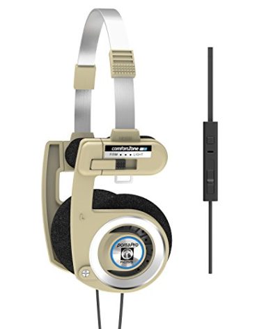 Koss Porta Pro Limited Edition On-Ear Headphones, in-Line Microphone, Volume Control and Touch Remote Control, Retro Style, Includes Hard Carry Case, Wired with 3.5mm Plug, Rhythm Beige