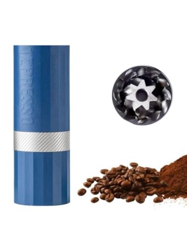 1Zpresso Q Air Manual Coffee Grinder-Blue, Mini Slim Travel Sized Fits in the plunger, Stainless Steel Conical Burr, Numerical Adjustable Setting for Pour Over French Press Cold Brew