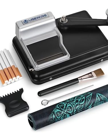 USEWIRE Cigarette Rolling Machine, Manual Tobacco Rolling Machine, Portable Home Cigarette Injector, Suitable for 0.31 inch/8 mm Diameter Pipes and Most Cigarette Tubes, Perfect Holiday Gift
