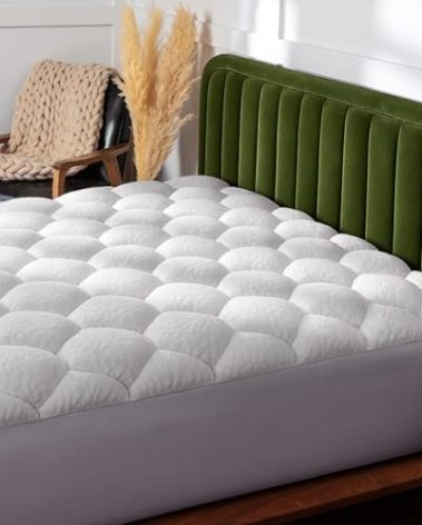 ViscoSoft Cal King Pillow Top Mattress Topper Pad - Soft Overstuffed Fiberfill Premium Support - Quilted Temperature Smart Viscose from Bamboo - Deep 18" Pocket for Secured Fit