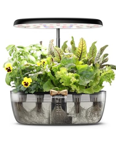 Ahopegarden Indoor Garden Hydroponics Growing System: 12 Pods Plant Germination Kit Garden Kit Growth Lamp Countertop with LED Grow Light Hydrophonic Planter Grower Harvest Vegetable Lettuce