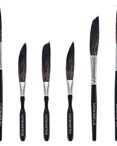 Custom Shop Pinstriping Brush Master Set (Sword #0, 00, 000, Scroll #1 & #2, Long Liner #00) - The Complete Set of Every Brush Style and Size - High Performance Striping Brushes