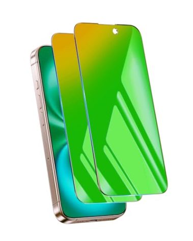 jehezkel 2 Pack for iPhone 16 Pro Max Privacy Screen Protector Tempered Glass for 16 Pro Max 6.9 inch Private Protective Film Anti-Blue Light Anti Spy No-Bubble Gradient Green [HD Clarity]