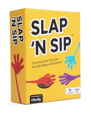 Slap N Sip Hilarious Drinking Game with Sticky Hands, 200 Cards & Sip Chip | Fast-Paced Adult Party Game for Bachelorettes & More