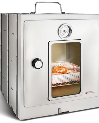 Modern Innovations Portable Camping Oven, Folding Camping Stove for Baking Cinnamon Rolls, Breads, and Muffins, Outdoor Portable Oven for Use with Wood Burning Fire, Propane Stoves, Campers, and More